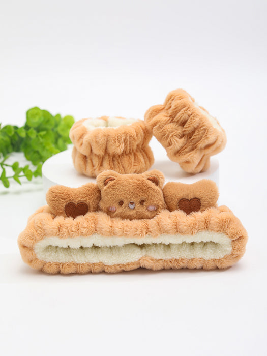 Wholesale Cute cartoon animal face wash headband