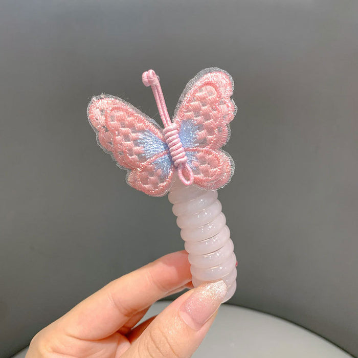 Wholesale Children's Fairy Butterfly Phone Cord Hair Scrunchies Cartoon Hair Tie Braided Hair Rope