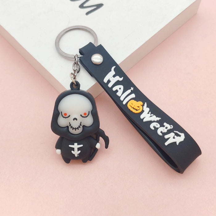 Wholesale Soft Glue Keychain Pendant - Skull Pumpkin Death Cartoon MOQ≥2