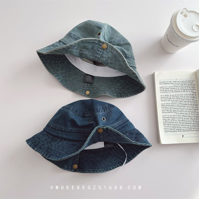 Wholesale Minimally designed children's cowboy fisherman hat, outdoor hiking hat, sun visor hat, large eave basin hat