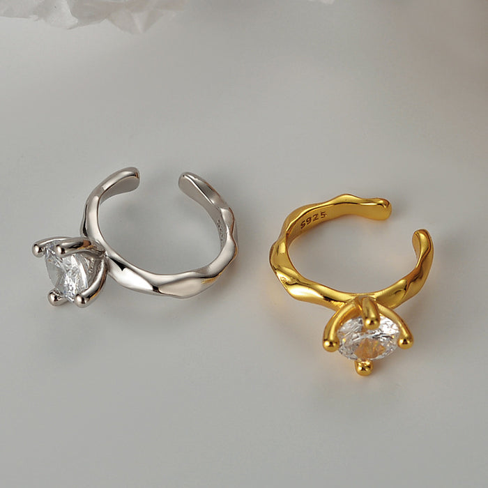 Wholesale S925 Sterling Silver Diamond Ear Clip Irregular Ear Clip without Ear Holes