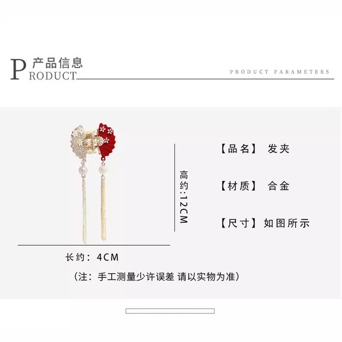 Wholesale tassel grab clip red butterfly shark clip hairpin female shake hairpin