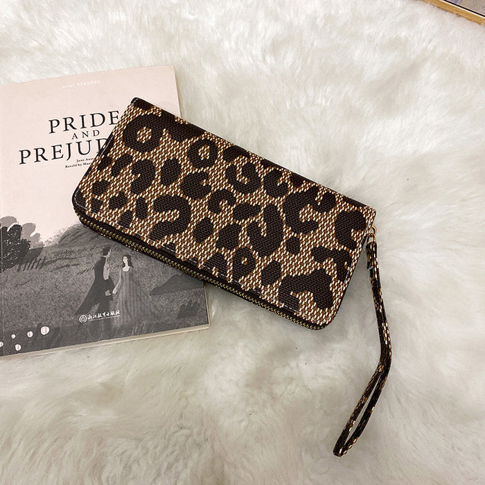 Wholesale New Leopard Print Retro Long Wrist Wallet Fashionable All-match Small Bag Wallet JDC-WT-SC004