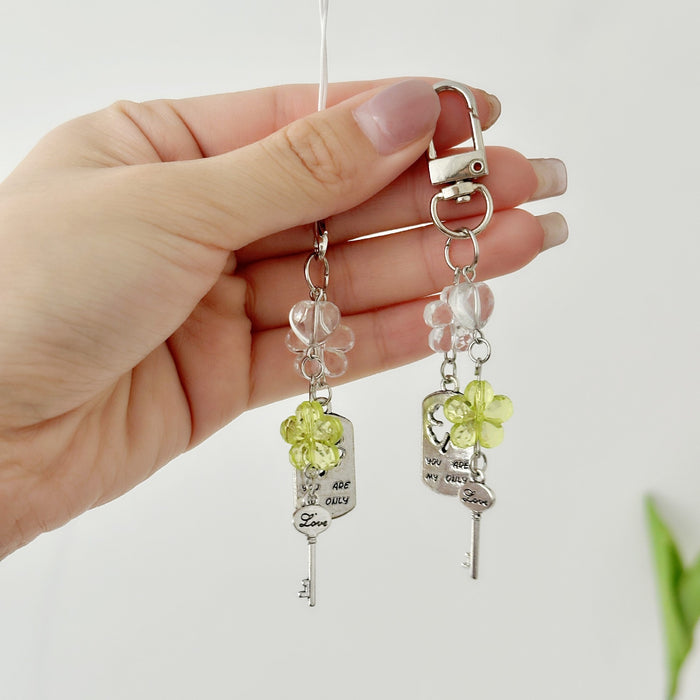 Wholesale Love You Lock Mobile Phone Chain Lanyard Beaded Camera Keychain Bag Pendant