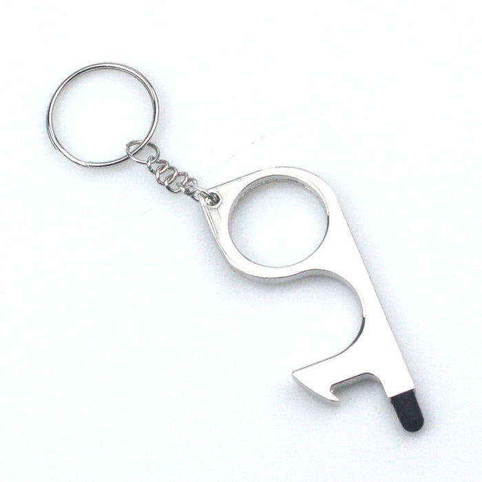 Wholesale Non-contact Door Opening Anti-contact Door Opening Metal Keychain JDC-KC-TouMS079