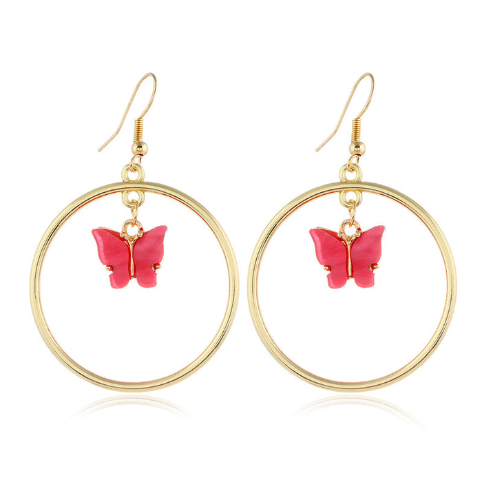 Wholesale Earring Metal Creative Earring Butterfly MOQ≥2 JDC-ES-ZL035
