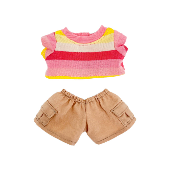 Wholesale Vinyl Doll Clothes Colorful Striped suit