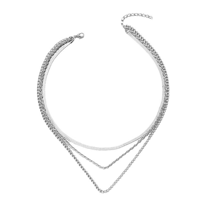Wholesale Jewelry alloy multi-layer layered necklace, simple collarbone chain