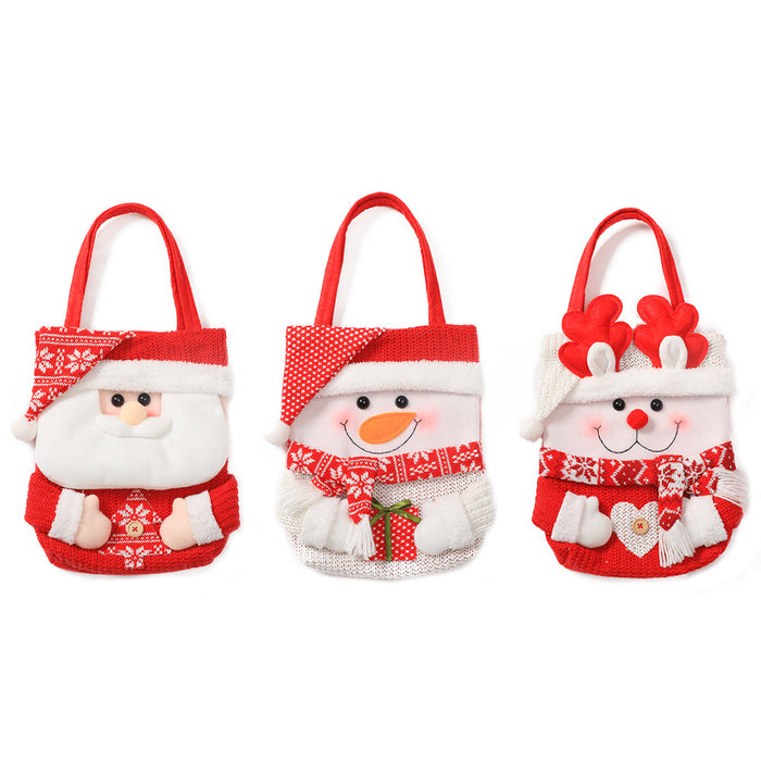 Wholesale Christmas gift bag Christmas Eve apple bag gift bag handbag flip hat cartoon candy bag