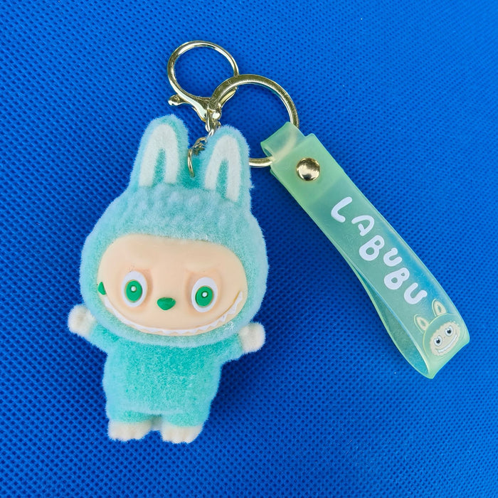 Wholesale LED light-up keychain,  cartoon bucktooth doll,  school bag pendant,  flocking doll