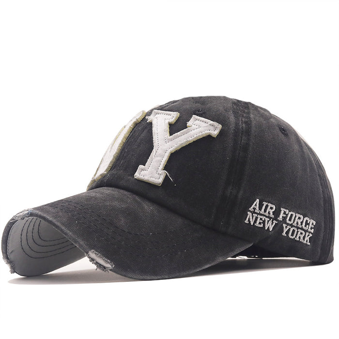 Wholesale Washed Duck Tongue Hat Embroidered Baseball Hat Made Old Duck Tongue Hat Cowboy