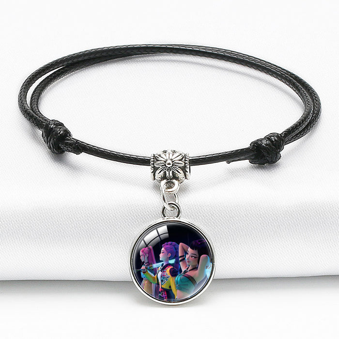 Wholesale KPOP Cute Cartoon Crystal Multi-Color Adjustable Bracelet