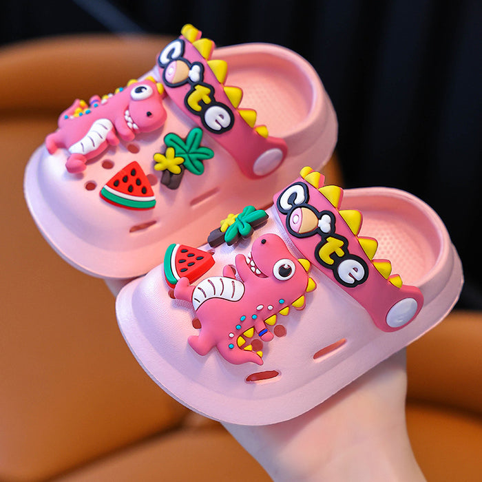 Wholesale Baby hole shoes dinosaur children's slippers indoor home non-slip