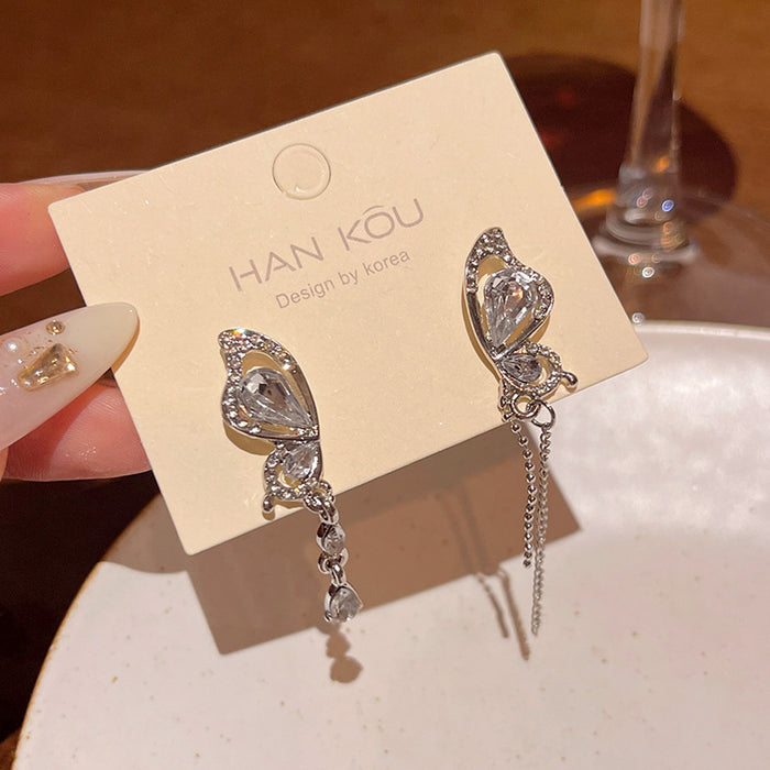 Wholesale Crystal Butterfly Pearl Earrings