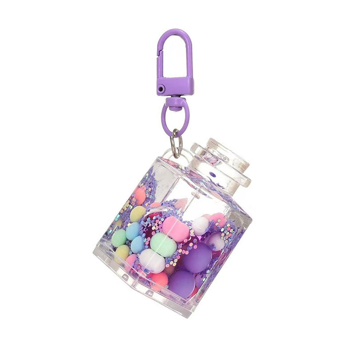 Wholesale Acrylic Bead-Filled Oil Bottle Pendant Keychain