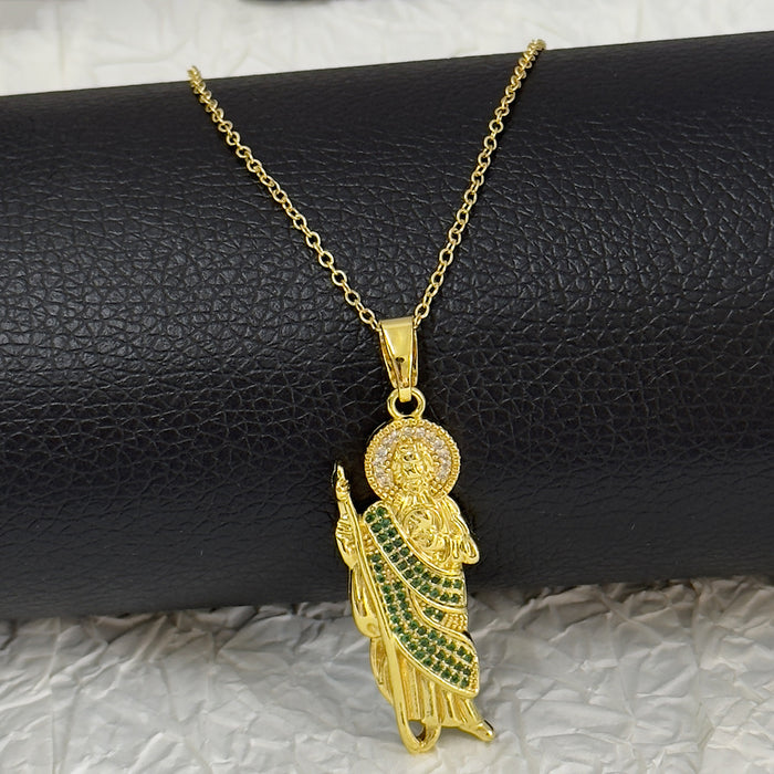 Wholesale pendant necklace female hip-hop copper gold-plated zirconium