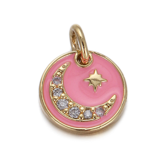 Wholesale Gold Plated Pendants Moon Pendants Bracelets Necklaces Bracelets Earrings JDC-PT-YJ004