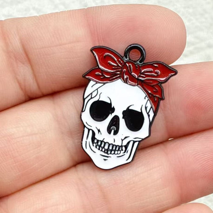 Wholesale 10pcs  Series DIY Festival Decorations Witch Pendant Tombstone Hair Tie Spray-Painted Pumpkin Hanging Ornament