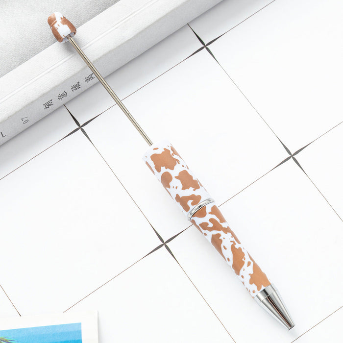 Wholesale Beadable Pens Cow Print Leopard Print Christmas Plastic Pen DIY for Beaded JDC-PN-Huah137