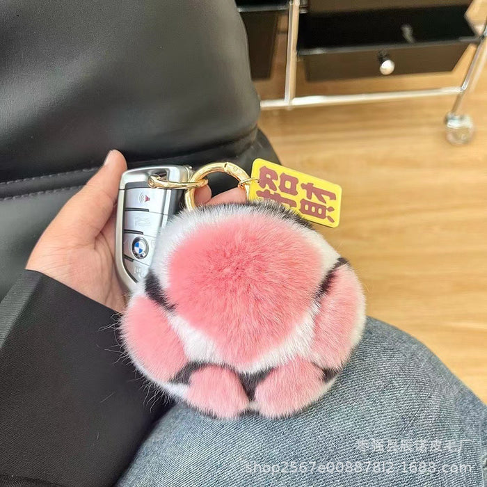 Wholesale Mao car keychain pendant, plush couple gift, niche