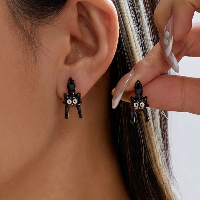 Wholesale Ghost Cat Pumpkin Skull Alloy Ear Studs Jewelry Accessory