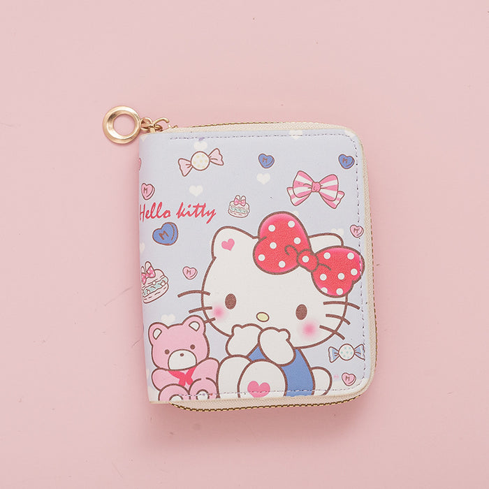 Wholesale Girl Short Cute Printed Student Cartoon  Wallet Coin Purse Id Bag Card Holder