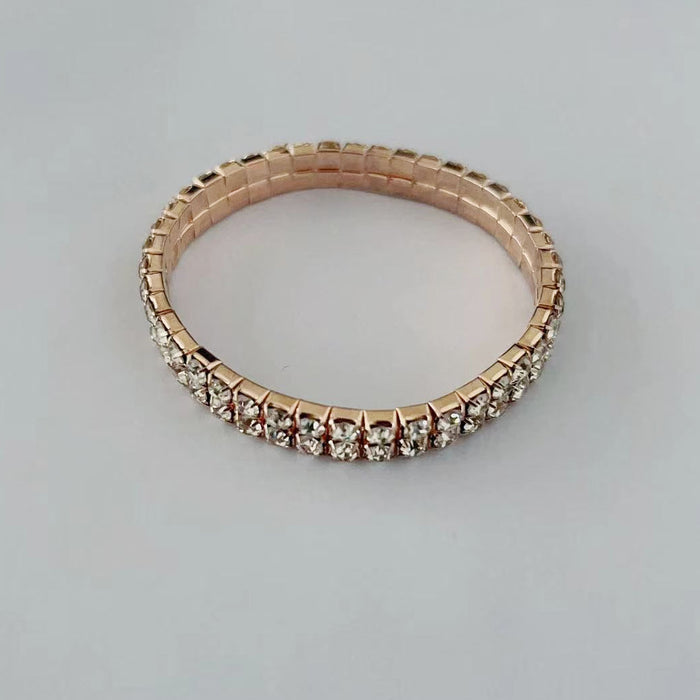 Wholesale Full Diamond Double Row Elastic Bracelet JDC-BT-YG002