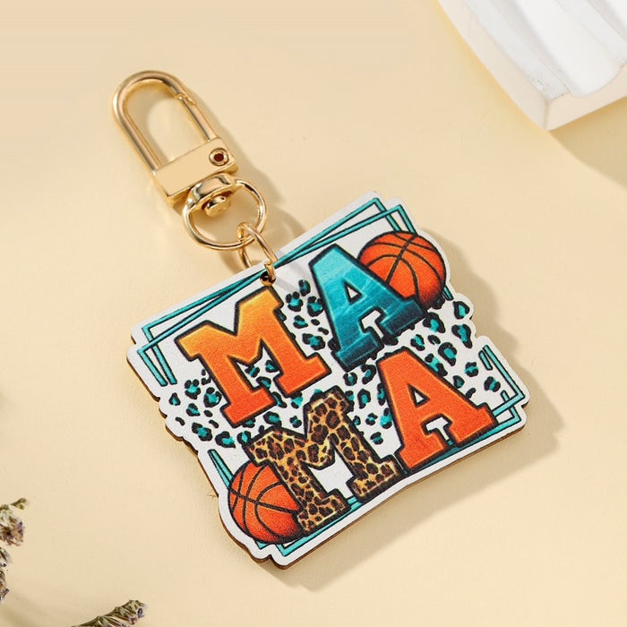 Wholesale Mama Letter Wooden Keychain JDC-KC-QiDing013
