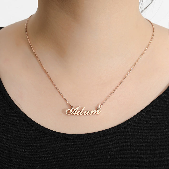 Wholesale Personalized stainless steel necklace, titanium steel letter engraved pendant, collarbone chain