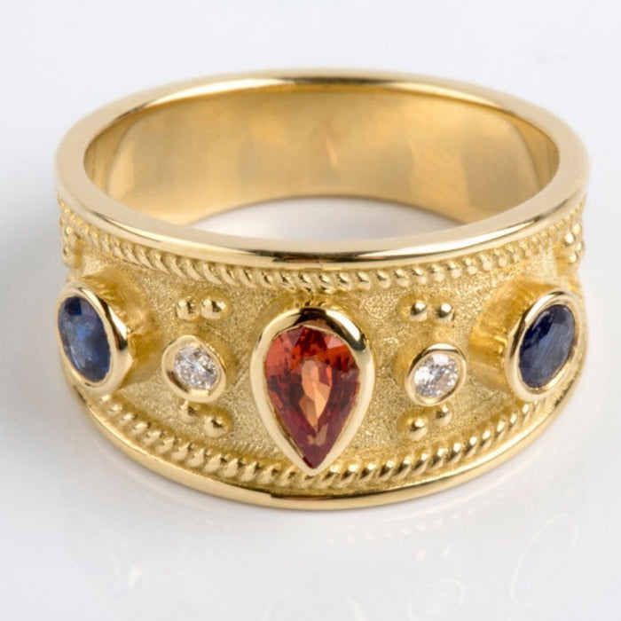 Wholesale Vintage Blue Zirconia Ring