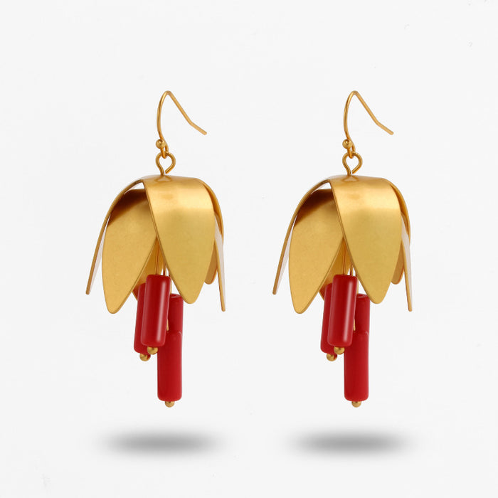 Wholesale Wind Bell Flower Earrings Niche High Heels Ear Hook 925 Silver Pin Earrings for Women