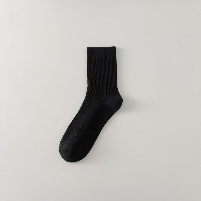 Wholesale Solid color men's socks, fashionable mid tube socks, breathable, sweat absorbing, comfortable cotton socks