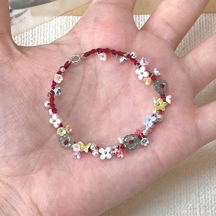 Wholesale Butterfly Weaving Hand Rope Simple Pearl Bracelet Personalized Versatile Handpiece