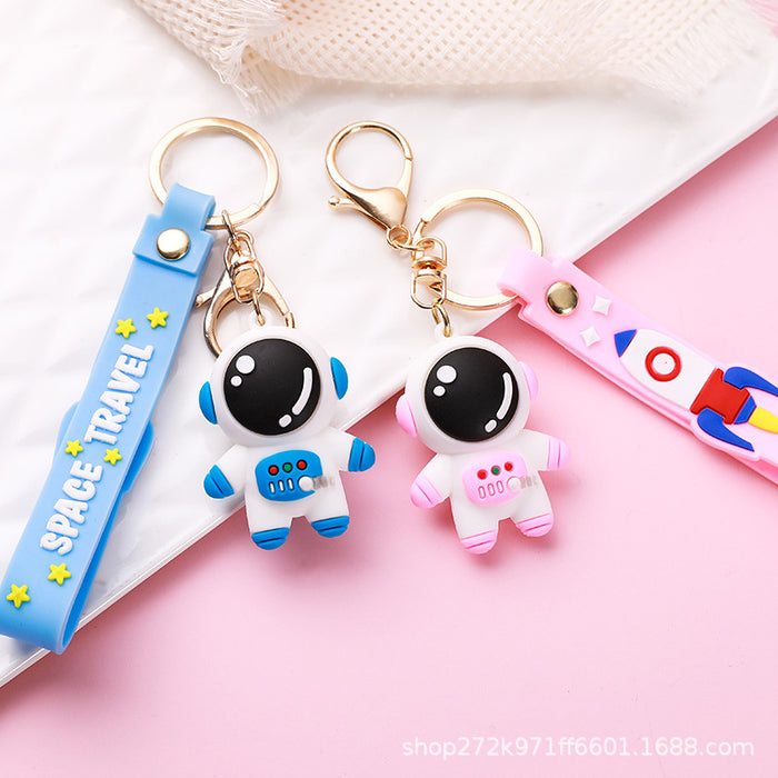 Wholesale  Cartoon Astronaut Keychain Schoolbag Anti-lost Spaceman Space Rabbit Doll Couple Pendant Accessories