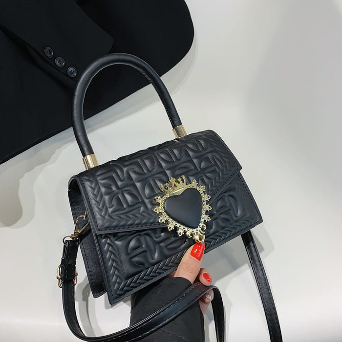 Wholesale Candy-colored heart-shaped lock square shoulder bag