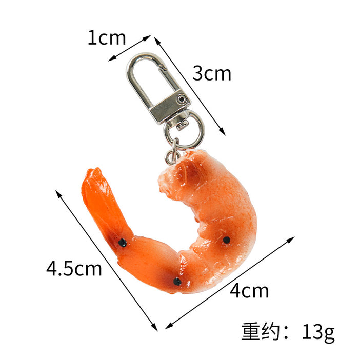 Wholesale PVC Simulated Shrimp Keychain Pendant Food Home Decor Prop MOQ≥5