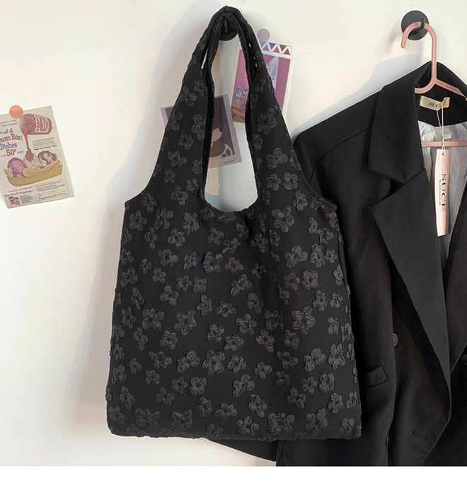 Wholesale Lazy style canvas bag, butterfly shoulder tote bag, large capacity handheld tote bag