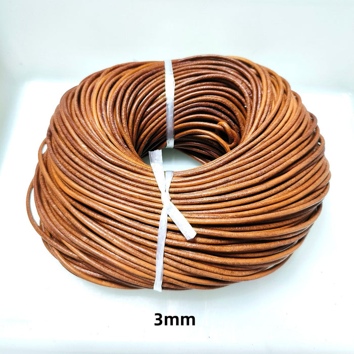Wholesale 100pcs Round  Cowhide Rope Accessories Mobile Phone Case Leather Rope Braided Rope