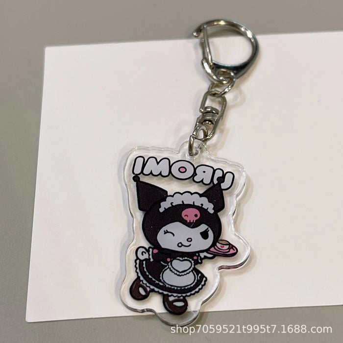 Wholesale Double-sided Keychain Cute Cartoon Book Bag Pendant Transparent Pendant Acrylic Keychain for Men and Women