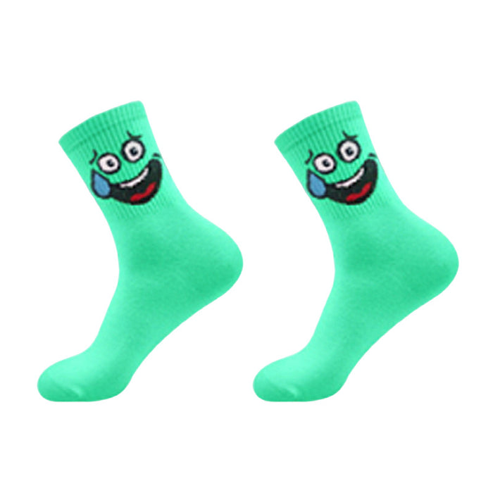 Wholesale funny expression candy color student socks spring and autumn summer breathable socks