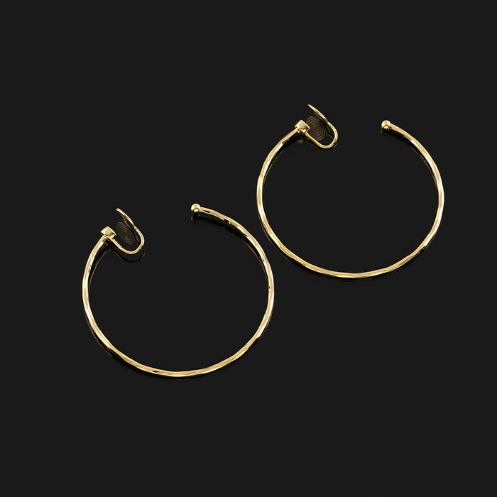 Wholesale large circle earrings silver needle non-pierced integrated coil ear clip earrings