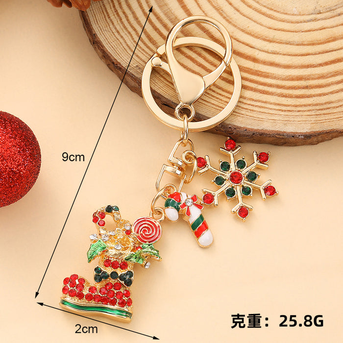 Wholesale Zinc Alloy Christmas Bells Keychain Bag Charm Gift MOQ≥2
