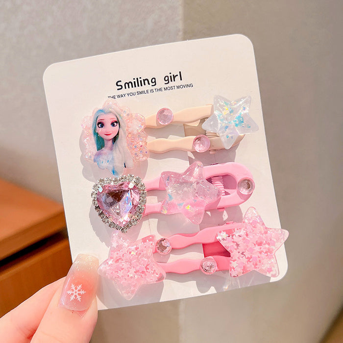 Wholesale A set of 3 cute resin cartoon hair clips for children.