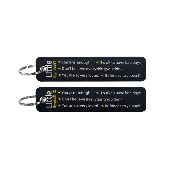 Wholesale Minimalist Quotations Weaving Mark Keychain Fabric Keychain Accessories