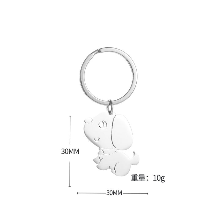Wholesale Cartoon Puppy Stainless Steel Keychain JDC-KC-JinZ007