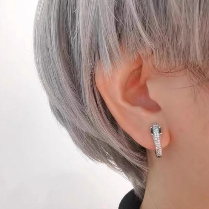 Wholesale Diamond studded snake shaped earrings, fashionable and niche design, light luxury and high-end feeling, ear ring buckle, personalized earrings