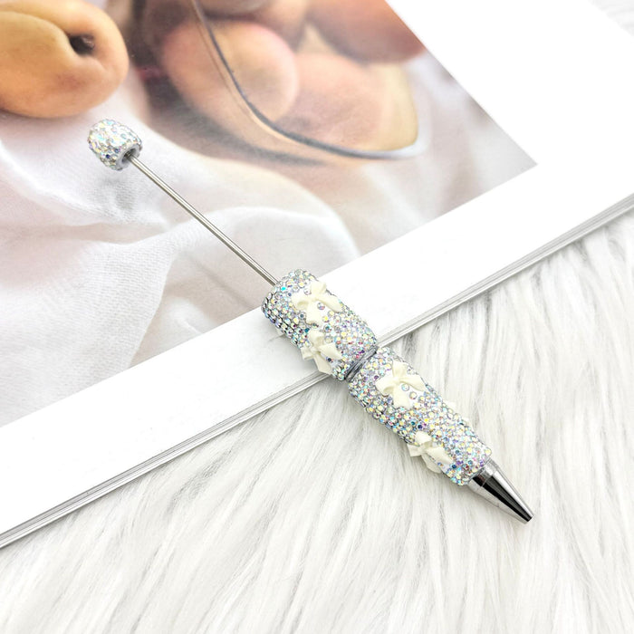 Wholesale Rhinestone Bow Beaded Pen – DIY Creative Ballpoint Pen for Office,  minimum quantity: 2