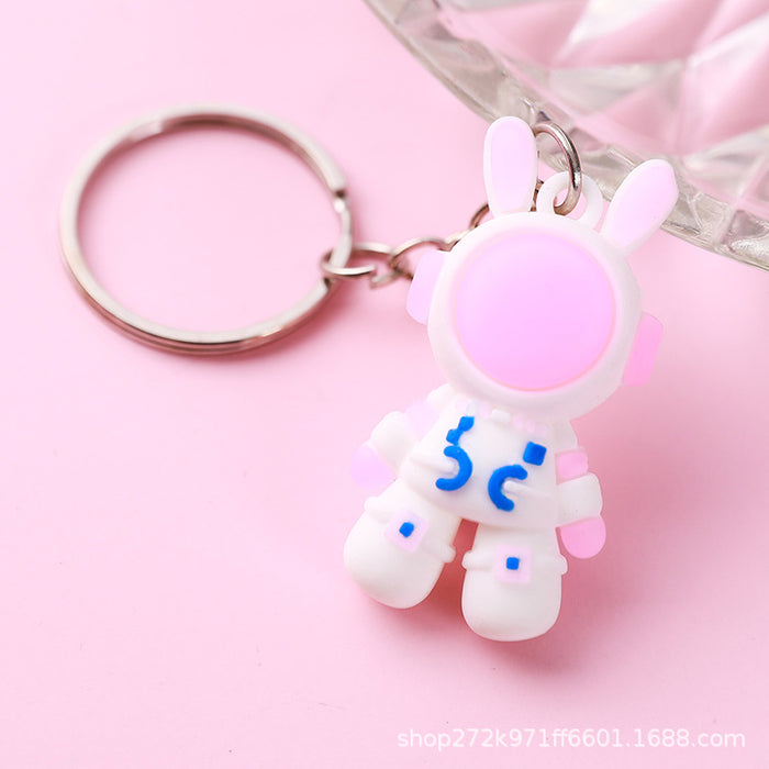 Wholesale  Cartoon Astronaut Keychain Schoolbag Anti-lost Spaceman Space Rabbit Doll Couple Pendant Accessories
