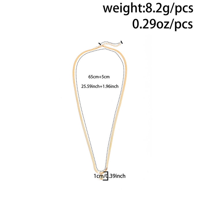 Wholesale New Fashion Alloy Peach Heart Waist Chain Personalized Love Pendant Snake Bone Chain