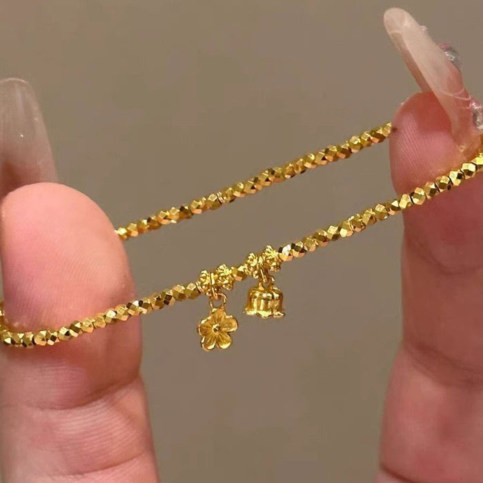 Wholesale Broken gold lily of the valley flower bracelet for women, light luxury luxury beaded bracelet